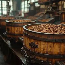 barrels of cocoa beans