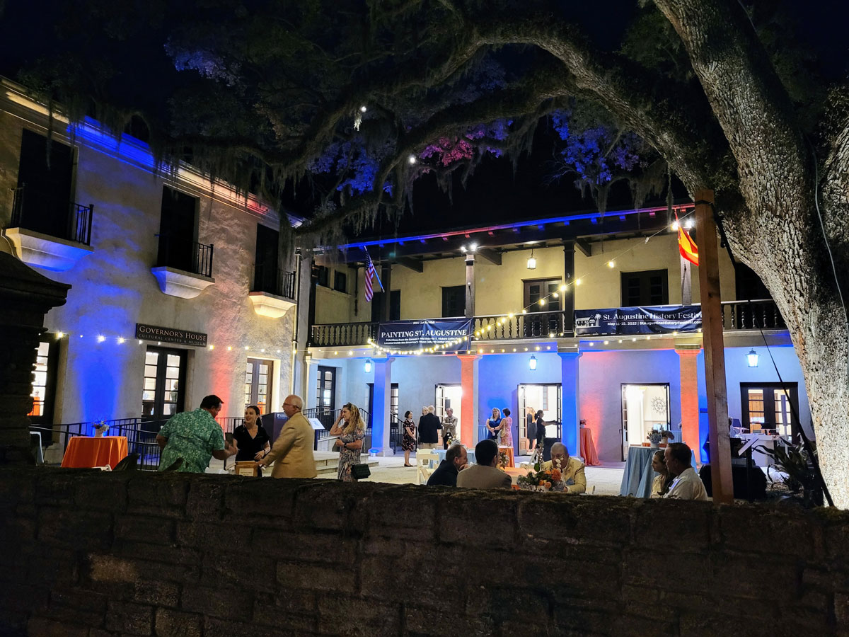 Outdoor event in the back area of the Governor's House